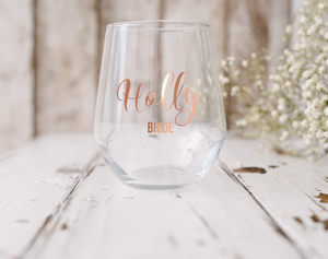 Rose Gold Glass Decals (Name & Title)