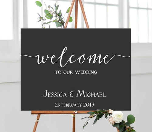 Example of custom / personalised welcome vinyl sticker sign