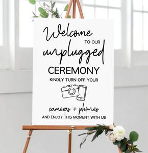 Unplugged Ceremony Sign - Shutter